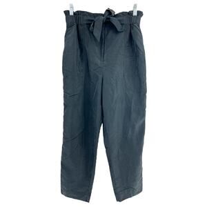 Prologue Small Gray Paperbag Relaxed Crop Pants Minimalist Workwear